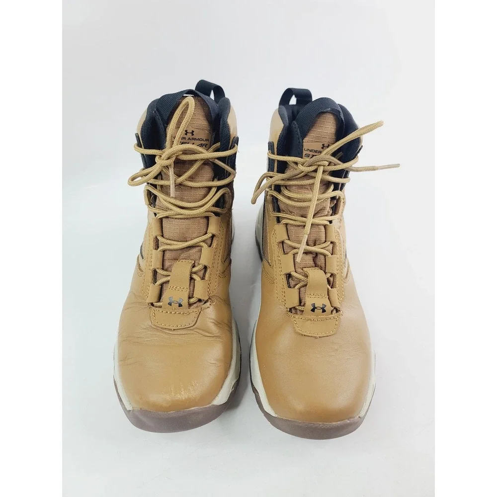 Under Armour Synthetic & Textile Hiking Boots Unisex Youth Boys Size 5 Tan Color